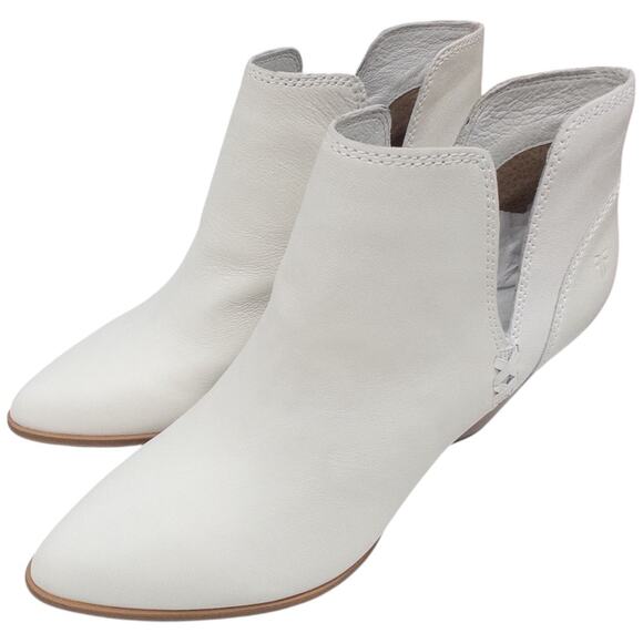Frye Reina Cut Out White Ankle Boots 70345 Women's Size 9.5 - Picture 6 of 11